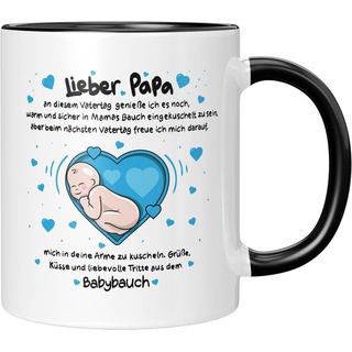 Liebtastisch Tasse LIEBTASTISCH - Lieber Papa - Vatertag-Geschenk für eine werdende Väter, 330ml schwarz|weiß