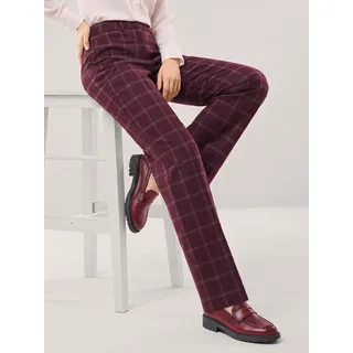Walbusch Damen Marlene Hose aus Premium Flanell Rot kariert