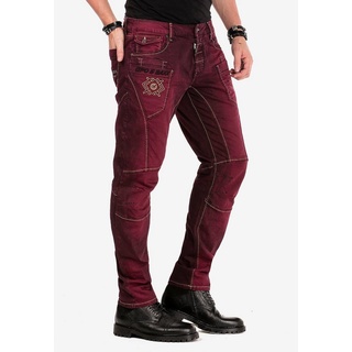 Cipo & Baxx Slim-fit-Jeans im Antique Look rot 34