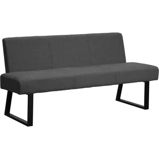 OTTO home Polsterbank Gladio, (Esszimmerbank, Sitzbank, Bank), mit Taschenfederkern, schwarzes Metallgestell, Breite 148 cm grau