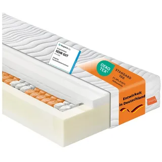 Taschenfederkernmatratze Innovation 320, 90x200 cm, 140x200 cm und weitere Größen, sleepling, 25 cm hoch, 7 - Liegezonen, mit Kalt- oder Gelschaumauflage weiß 100 cm x 200 cm x 25 cm