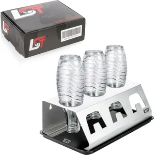 Abtropfgestell Flaschenhalter Abtropfhalter Edelstahl für SodaStream Crystal Duo - Silber