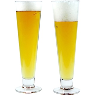2 x bruchfestes Bierglas ca. 390 ml, Cocktailglas, Longdrinkglas, Gläser Set aus hochwertigem Kunststoff (Polycarbonat), edle Gläser für Camping, Partys (wie echtes Glas)
