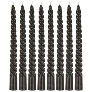 Macosa Home Tafelkerze 8 Stück Spirale edle Spiralkerzen schwarz Stabkerzen (8-tlg), Spitzkerzen Dekokerzen Tischdekoration Deko Wachskerzen schwarz