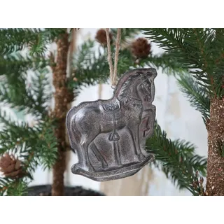 Chic Antique Pferd Schaukelpferd silber Antik Weihnachten Shabby Anhänger Deko