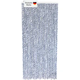 LEMODO Türvorhang Wohnwagen, Flauschvorhang 90x200 cm, Camping Vorhang als Fliegengitter für die Tür, Insektenvorhang blau/weiß, optisch attraktiver Fliegenschutz