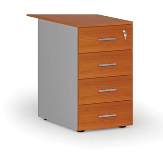 Büro-Schubladencontainer PRIMO GRAY, 4 Schubladen, grau/Kirsche