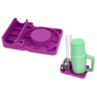 Ailovone Abtropfschale für Wasserflaschenm Abtropfgestell aus Silikon Flaschenabtropfgestell Abtropfschale Trockenständer Abtropfhalter Flaschen für Cup Bot Ständer Arbeitsplatte Zubehör (Rosenrot)