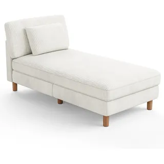 Vesgantti Cord Chaise Lounge Sofa, gepolstertes schlafsessel mit Kissen, Schlafsofa perfekt für Wohnzimmer, Schlafzimmer, Büro, Kleiner Raum, werkzeuglose Montage, 158 * 83 * 84cm