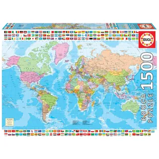 Educa Borras Educa 9218500 Politische Weltkarte 1.500 Teile Puzzle