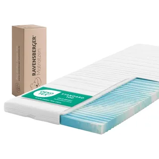 RAVENSBERGER Gel Topper Gel-LUX - Härtegrad H2/H3, mittel - 50-110 kg - 80 x 200 cm, Höhe 7 cm - Matratzenauflage aus Gelschaum mit Funktions-Bezug, allergikerfreundlich