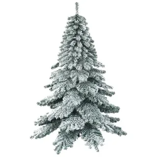 KOMFOTTEU Künstlicher Weihnachtsbaum mit Kunstschnee, Metallständer & PVC-Nadeln, 180cm