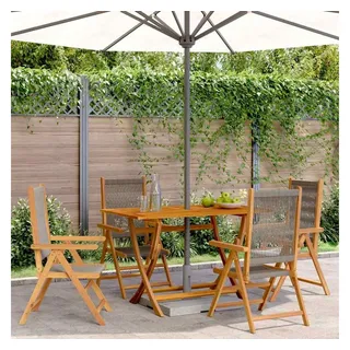 vidaXL Gartenstuhl Verstellbar 53 x 73 x 23 cm grau 4 St.