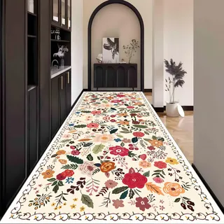 Waazgle Läufer Teppich Flur küche Schlafzimmerteppich Modern Bunt Waschbar