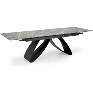 HILARIO Klapptisch schwarzer Marmor / schwarz - Schwarz