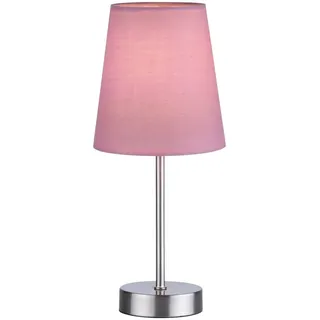 Tischleuchte rosa Stoffschirm Nachttischlampe für Kinderzimmer E14 Textilschirm