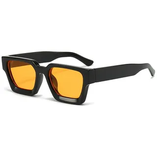 JCTAIFOO Vintage Rechteck Sonnenbrille für Damen Herren Retro Rechteckig Chunky Quadrat Große Dicke Frame Brille