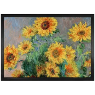 1art1 Claude Monet Sonnenblumenstrauß. 1880 Fußmatte Dekomatte Innenbereich | Design Türmatte 70x50 cm