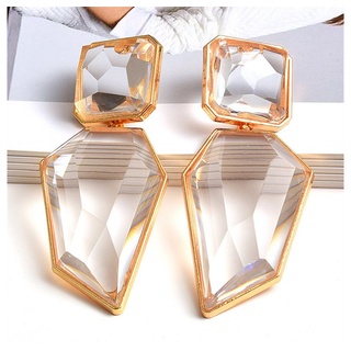 Dekorative Paar Ohrhänger Klare Strass-Ohrringe, elegante Ohrringe für Damen weiß
