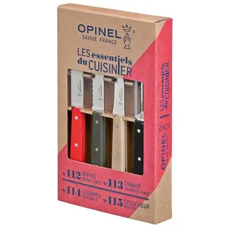 Opinel Messer-Set (Opinel Küchenmesser-Set LES ESSENTIELS Loft, 4-teilig), Schälmesser, Gemüsemesser, Obstmesser, Sparschäler