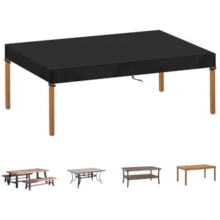 luxuskollektion Abdeckhaube Gartentisch 220 x 100 x 15 cm Schwarz