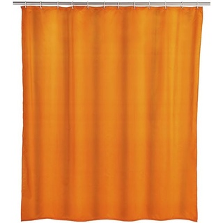 Anti-Schimmel Duschvorhang orange einfarbig Textil 180 cm x 200 cm orange, Wenko, 180x200 cm