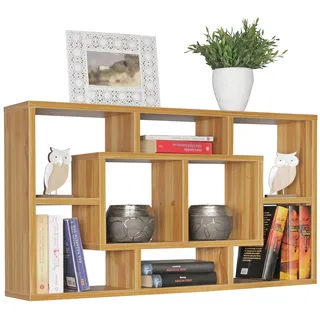 FineBuy Wandregal 85 x 47,5 x 16 cm Braun