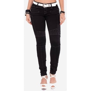 Cipo & Baxx Slim-fit-Jeans im Biker-Stil schwarz 25