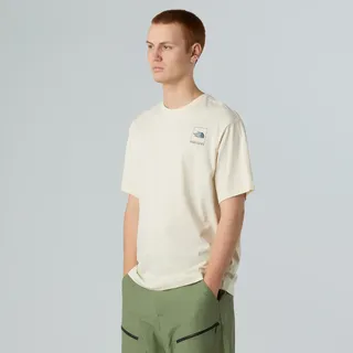 T-Shirt THE NORTH FACE "M COORDINATES TEE S/S", Herren, Gr. M, weiß (weiß dune), Obermaterial: 100% Baumwolle, Rundhals, Shirts T-Shirt, mit auffälliger Rücken-Grafik, Kurzarm-Design, aus Baumwolle