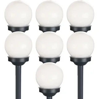 ETC Shop Kugelleuchte Kunststoff H 38 cm 7er Set weiß