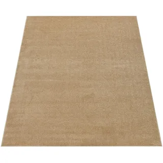 Paco Home & Teppich für Wohnzimmer Einfarbig Kurzflor, Schlicht Und Modern gold Beige 60x100 cm,
