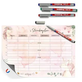 TOBJA Magnettafel Stundenplan A4 Einhorn