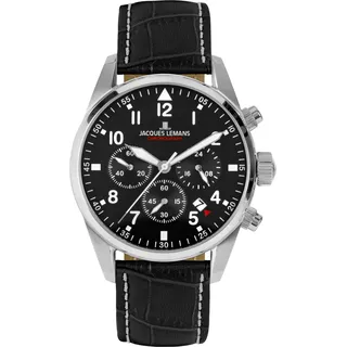 Jacques Lemans Barcelona Chronograph Leder 42 mm 42-2A