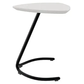 fm TRESTA Beistelltisch dreieckig abgerundet MDF-Platte weiß 55,0 x 50,0 x 69,5 cm, 1 St.