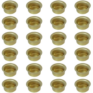 Auswahl Größe - Kerzentülle Kerzeneinsatz Kerzenhalter aus Metall, für Baumkerzen, Puppenkerzen, Pyramidenkerzen Tafelkerzen und Teelichter - Hier: 24 Stück Tülle 17 mm