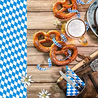 20 Servietten Bayrische K?stlichkeiten | Bayern | bayrisch | Raute | Oktoberfest | Brezn | Bier | Deutschland | basteln | Decoupage | Serviettentechnik | Tischdeko 33x33cm