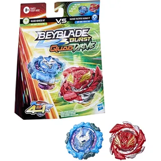 BEYBLADE Burst QuadDrive Salvage Valtryek Rashad V7 und vergoldeter Nemesis N7 Kreisel, Doppelpack, 2 Stück