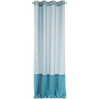 Eurofirany Vorhang Samt Glatt Edel Velvet Türkis Steinchen 8 Ösen 135x270 cm Edel Elegant Hochwertig Glamour Schlafzimmer Wohnzimmer Glitzer