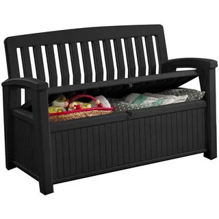 Keter Patio Bench Sitztruhe, 277 L, espressobraun, 63.5 x 132.69 x 89.5 cm