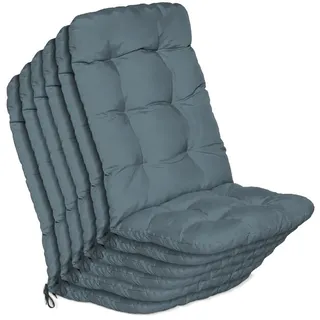 Beautissu Hochlehner Auflage 120 x 50 x 8 cm Taubenblau 6 St.