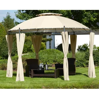 Pavillon KONIFERA "Tino", beige (anthrazit, sandbeige), B/H/T: 350cm x 260cm x 350cm, Pavillons, BxT: 350 x 350 cm