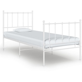 vidaXL Bett Bett Weiß Metall 100x200 cm weiß 200 cm x 100 cm