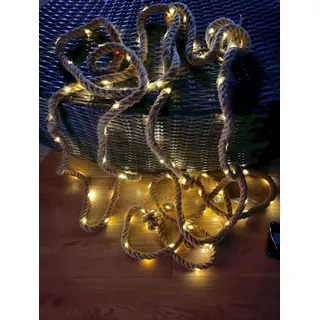 technik@all LED Hanf Dekoseil 8 m inkl. Solarpanel beige