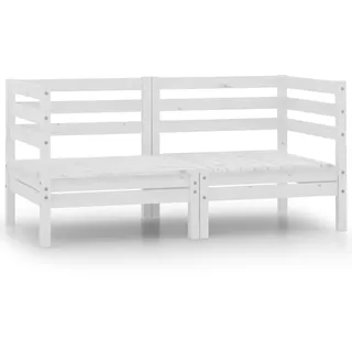 vidaXL Loungesofa 2-Sitzer weiß