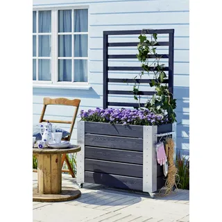 Plus Pflanzkasten Cubic mit Spalier 87 x 50 x 155 cm Schwarz
