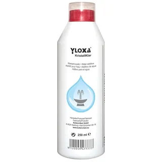 Caseeto Yloxa KRISTALLKLAR - Wasserzusatzkonzentrat für Brunnen, Wasserwände, säulen, kaskaden und Vernebler im Innen- und Außenbereich - 250 ml Flasche