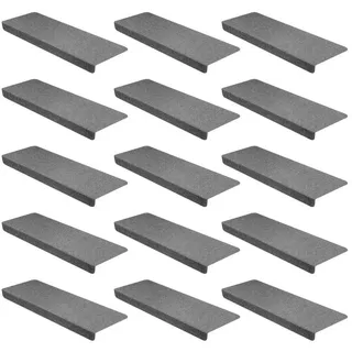 StickandShine Stufenmatte 15 Stück Stufenmatten Treppenschutz Treppenmatte Stufenmatte, Eckig grau Eckig