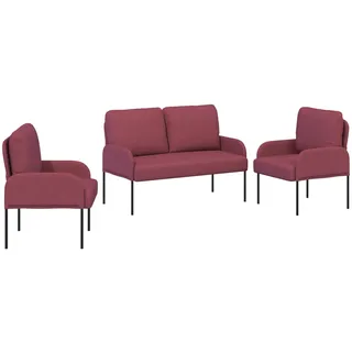 vidaXL Couch Sperrholz 3-Sitzer Rot