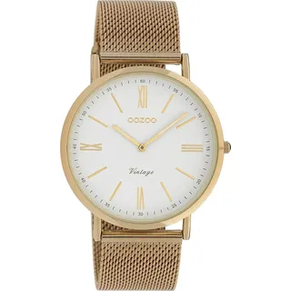Oozoo Damen Armbanduhr Vintage Series Analog Metall rosegold UOC20061 - Rosegold