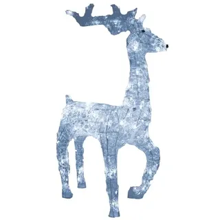 Lex XXL LED Acryl Hirsch Weihnachtsfigur 120cm beleuchtet Weihnachtsdeko Außen & Innen Kaltweiß : Kaltweiß
